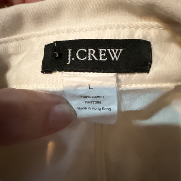 J. Crew Downtown Field Waxed Field Jacket, Cream, Size L Button Up Pockets - Picture 6 of 11